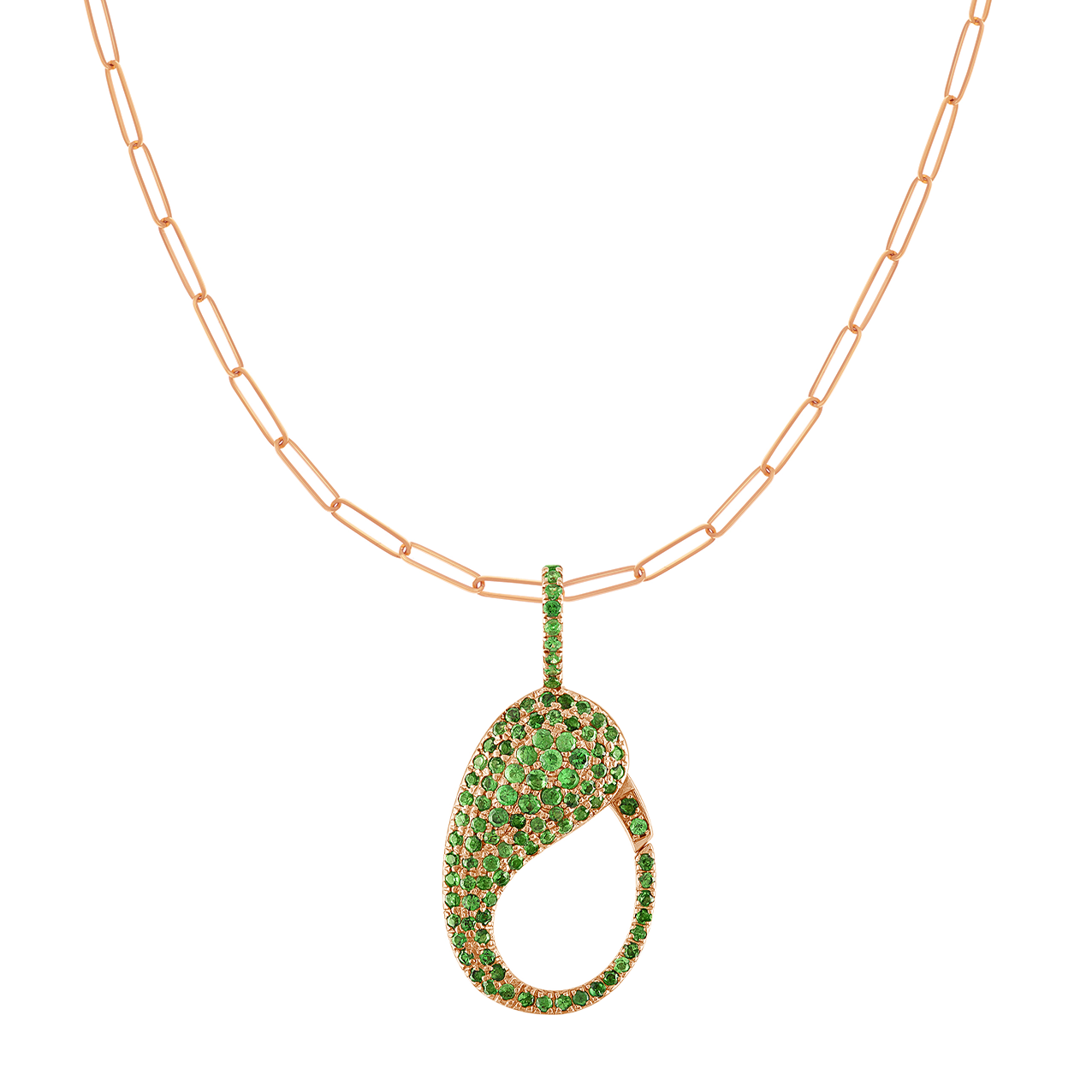 Green Tsavorite Pave Lock Charm