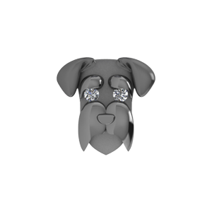 Slider Schnauzer Charm 18K Black Rhodium
