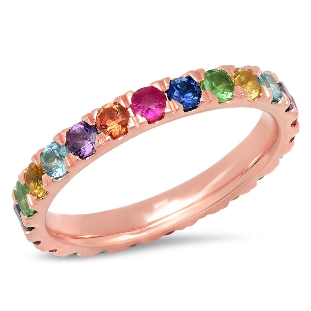 Large Multicolored Gemstone Ring