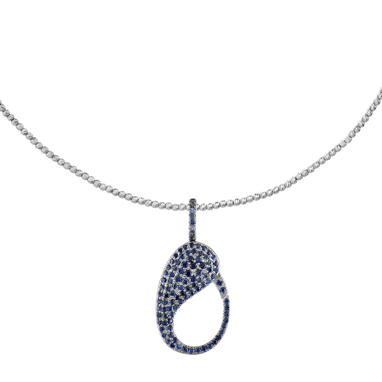 Blue Sapphire Pave Lock Charm