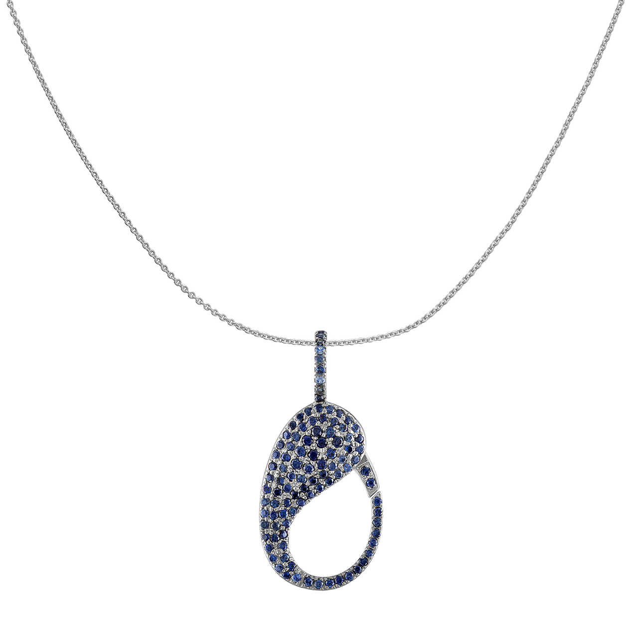 Blue Sapphire Pave Lock Charm