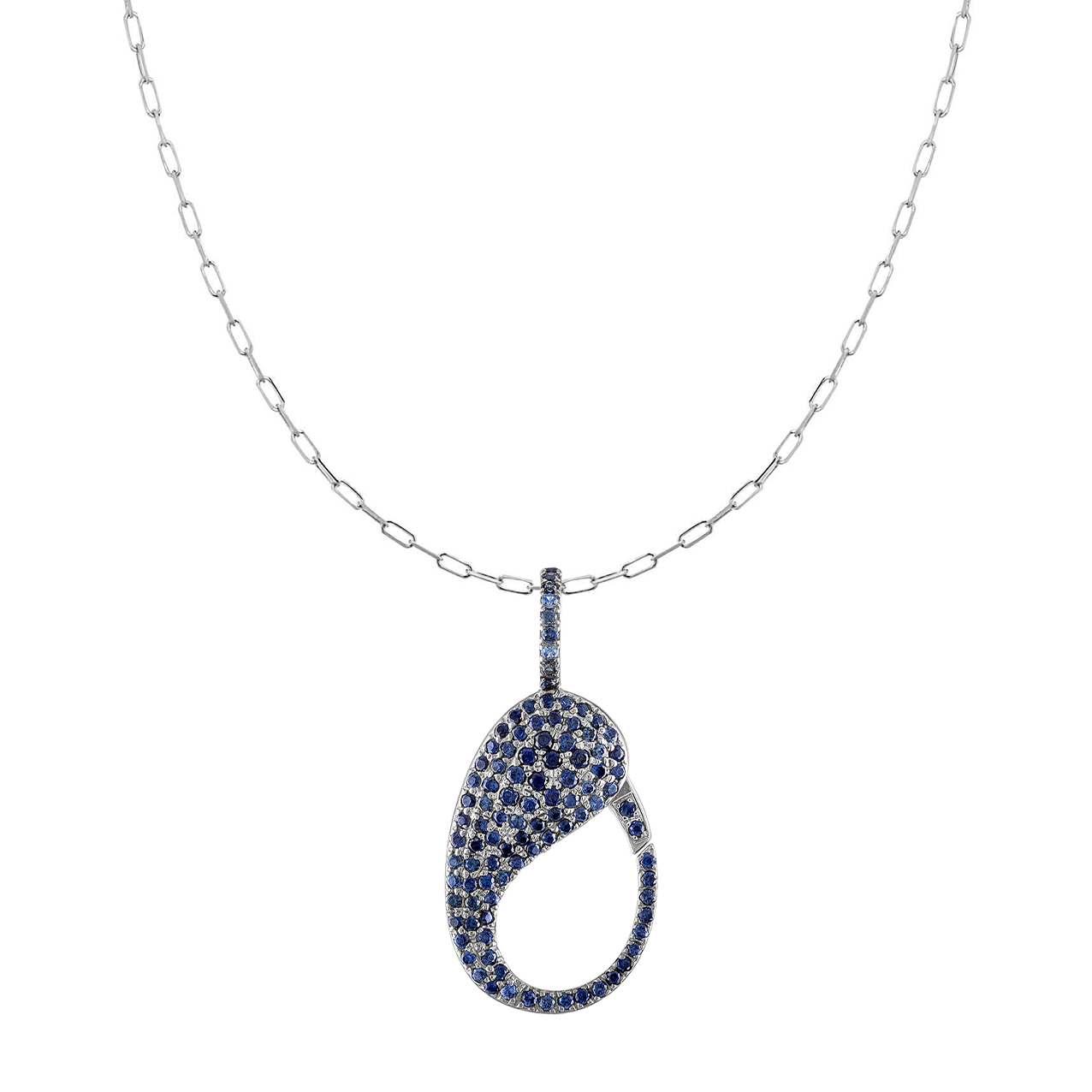 Blue Sapphire Pave Lock Charm