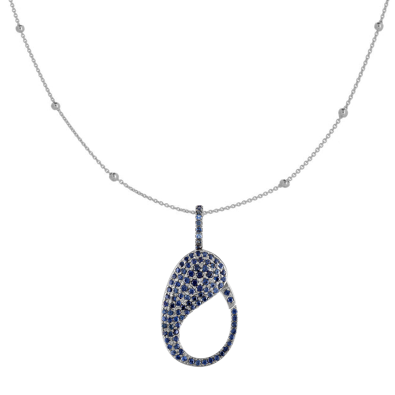 Blue Sapphire Pave Lock Charm