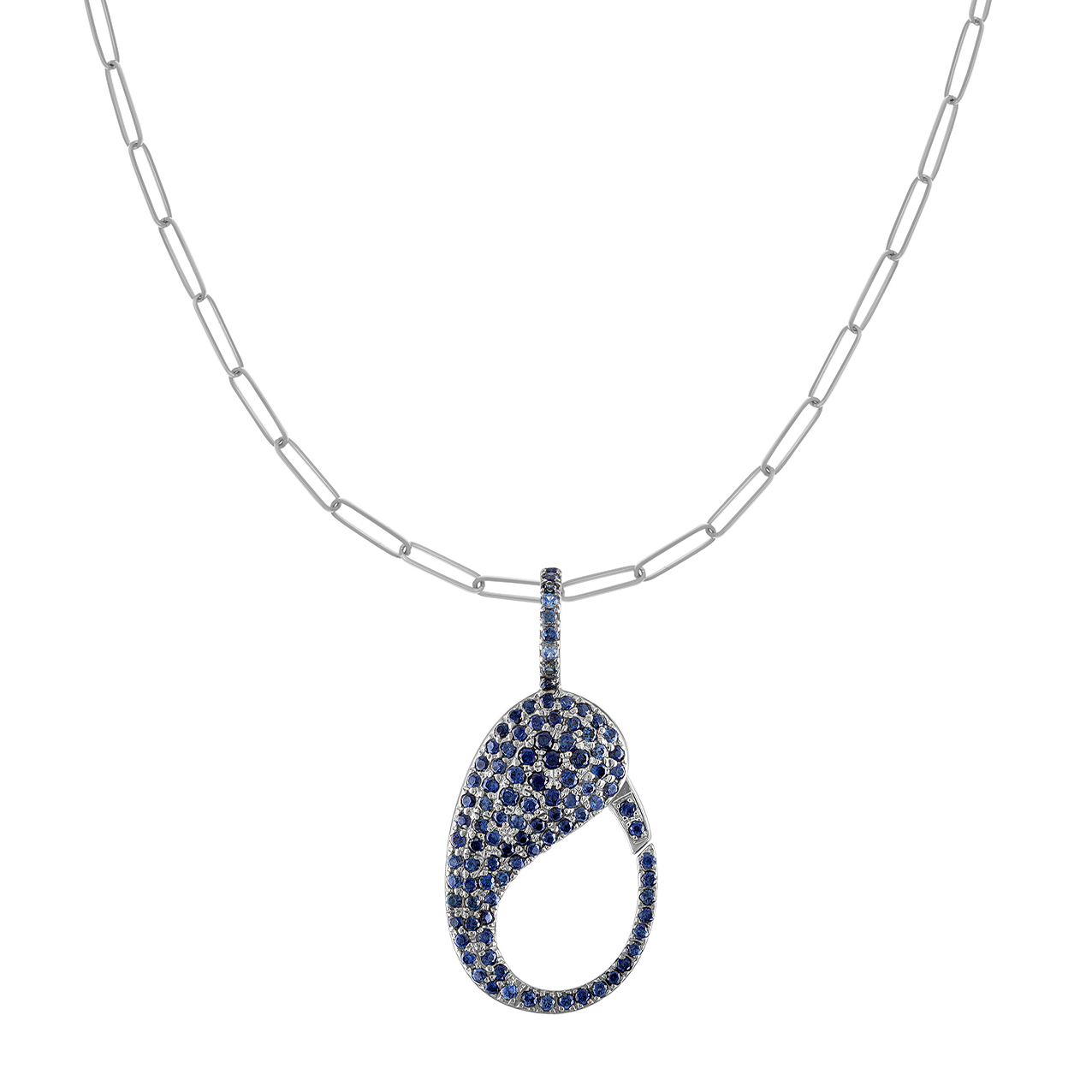 Blue Sapphire Pave Lock Charm