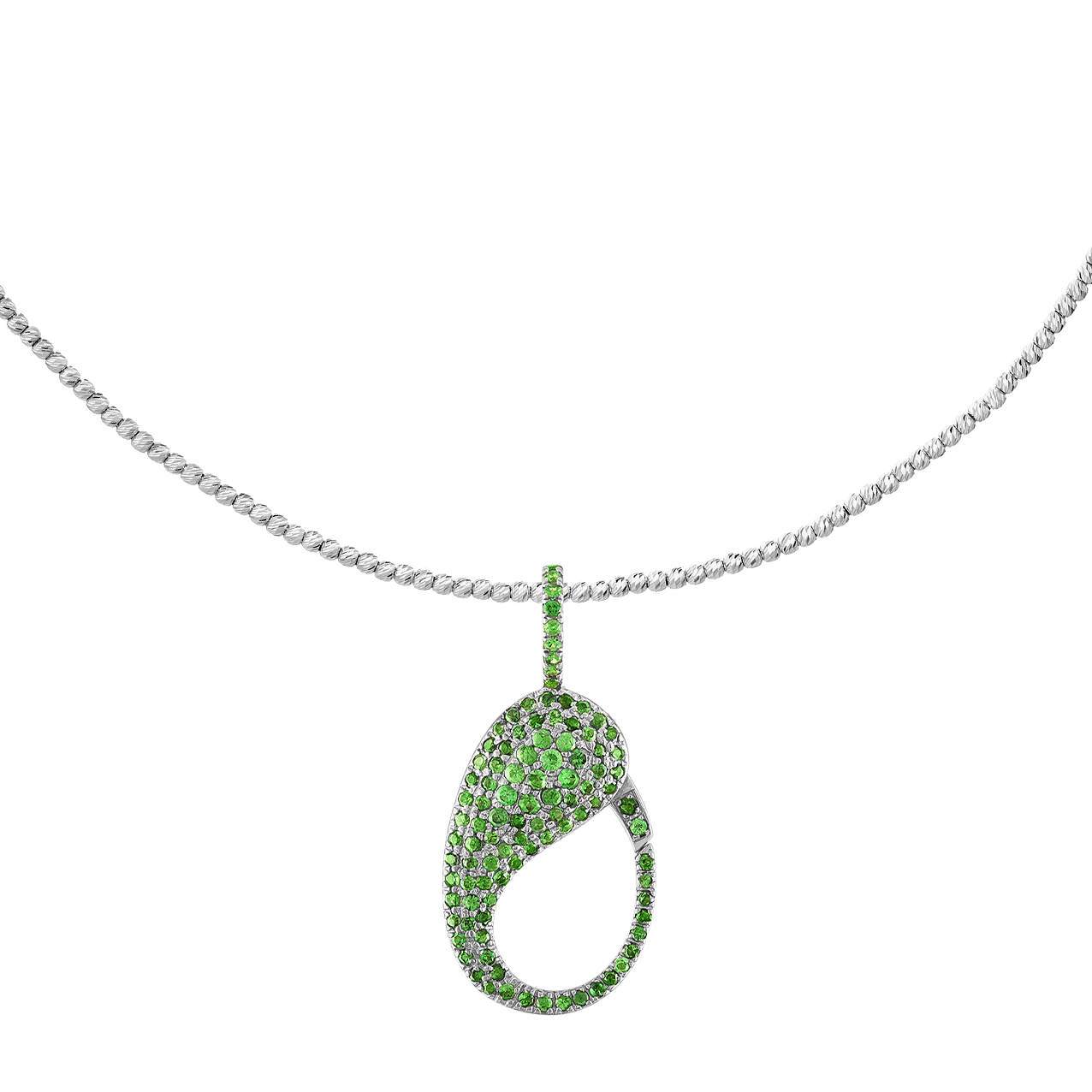 Green Tsavorite Pave Lock Charm