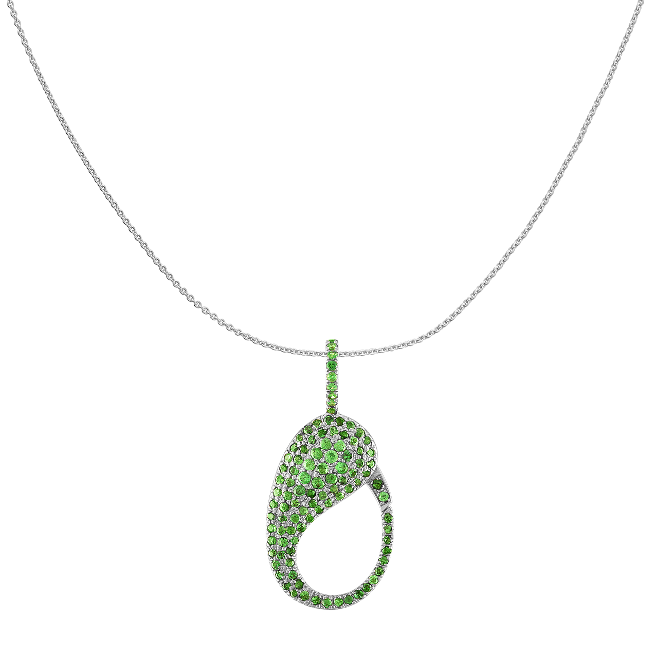 Green Tsavorite Pave Lock Charm