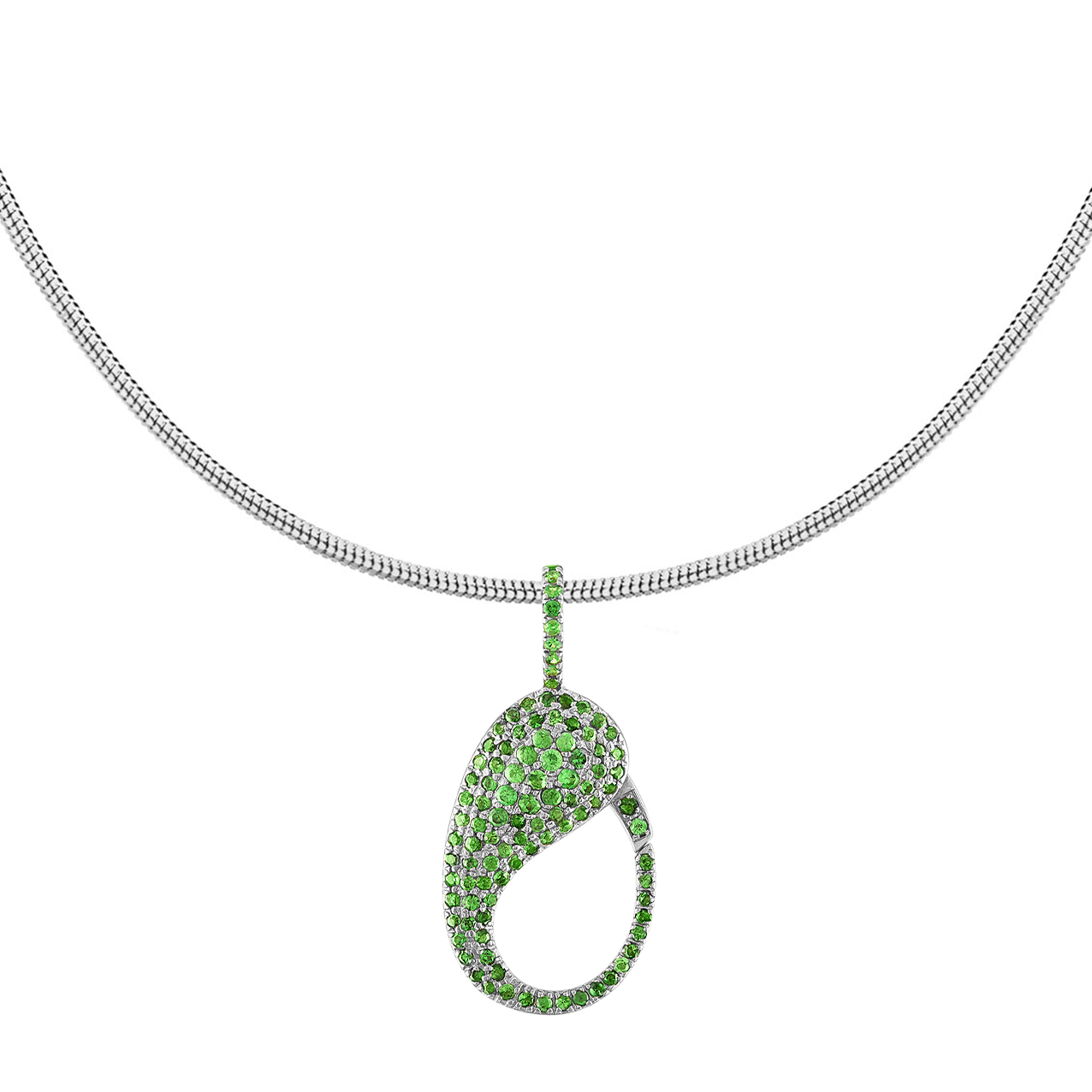Green Tsavorite Pave Lock Charm