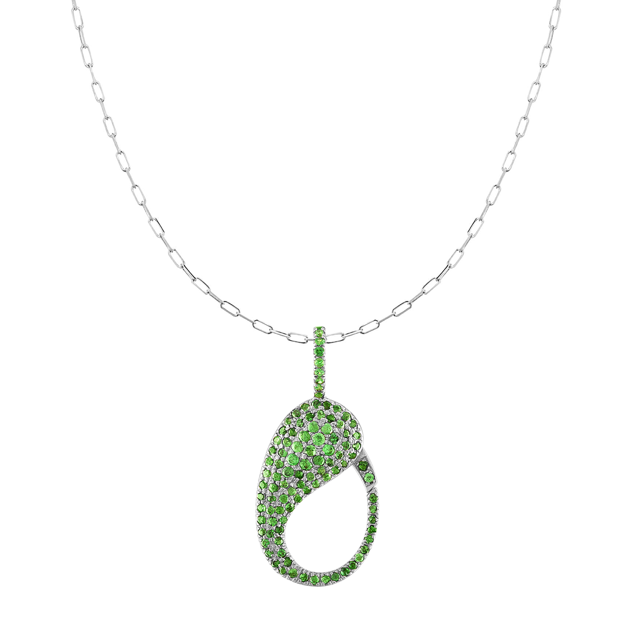 Green Tsavorite Pave Lock Charm