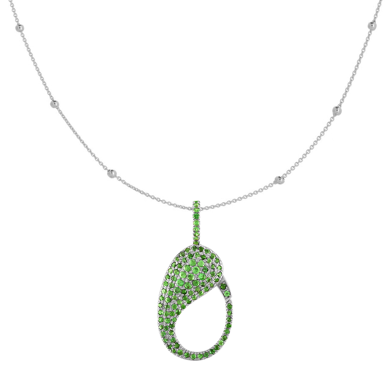 Green Tsavorite Pave Lock Charm