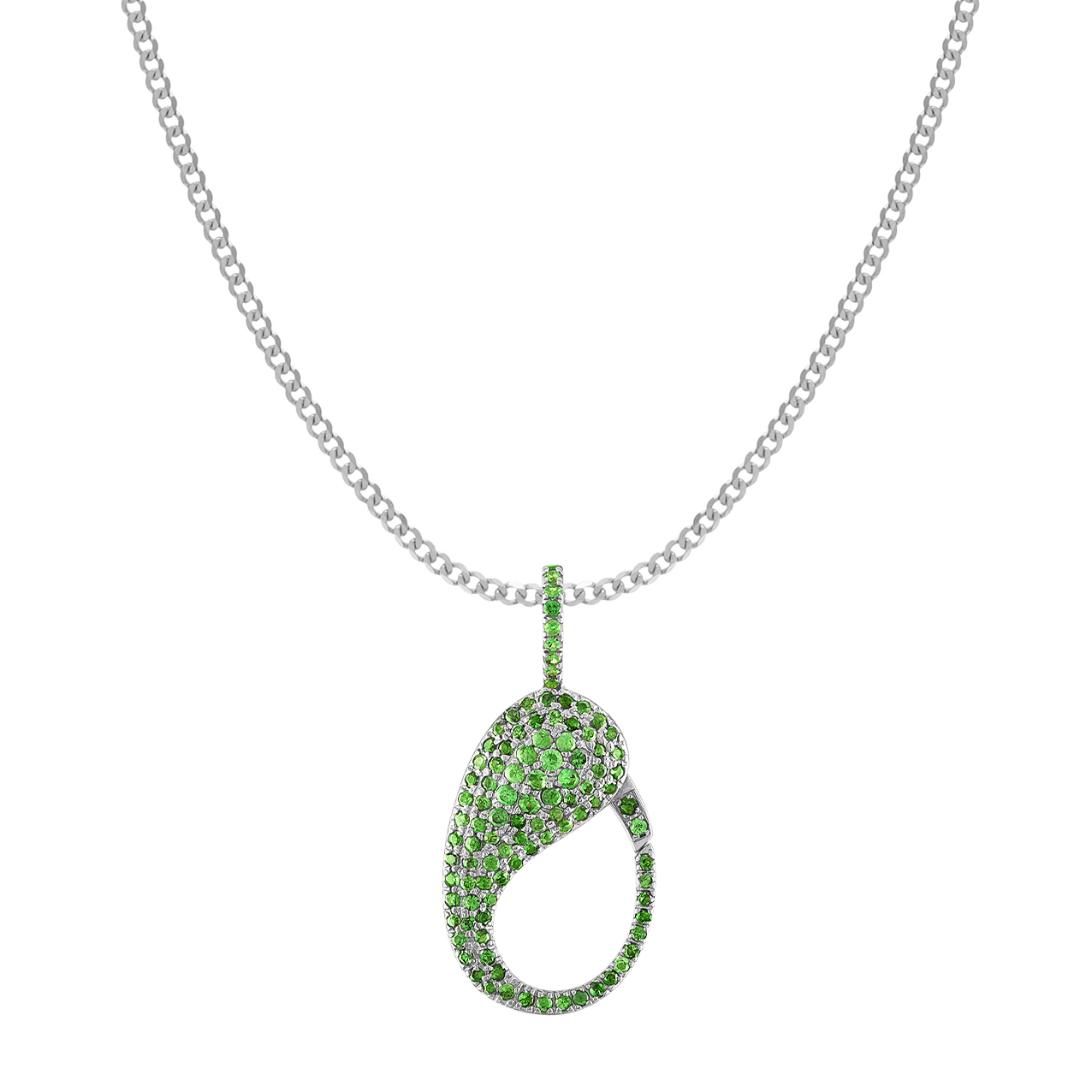 Green Tsavorite Pave Lock Charm