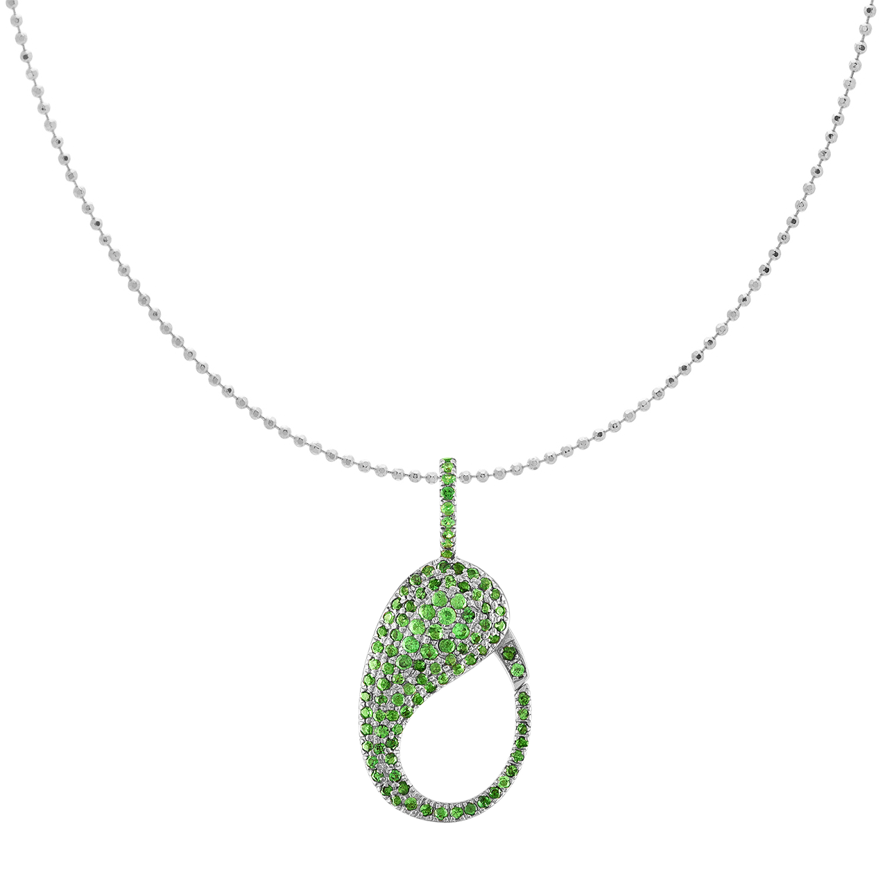 Green Tsavorite Pave Lock Charm