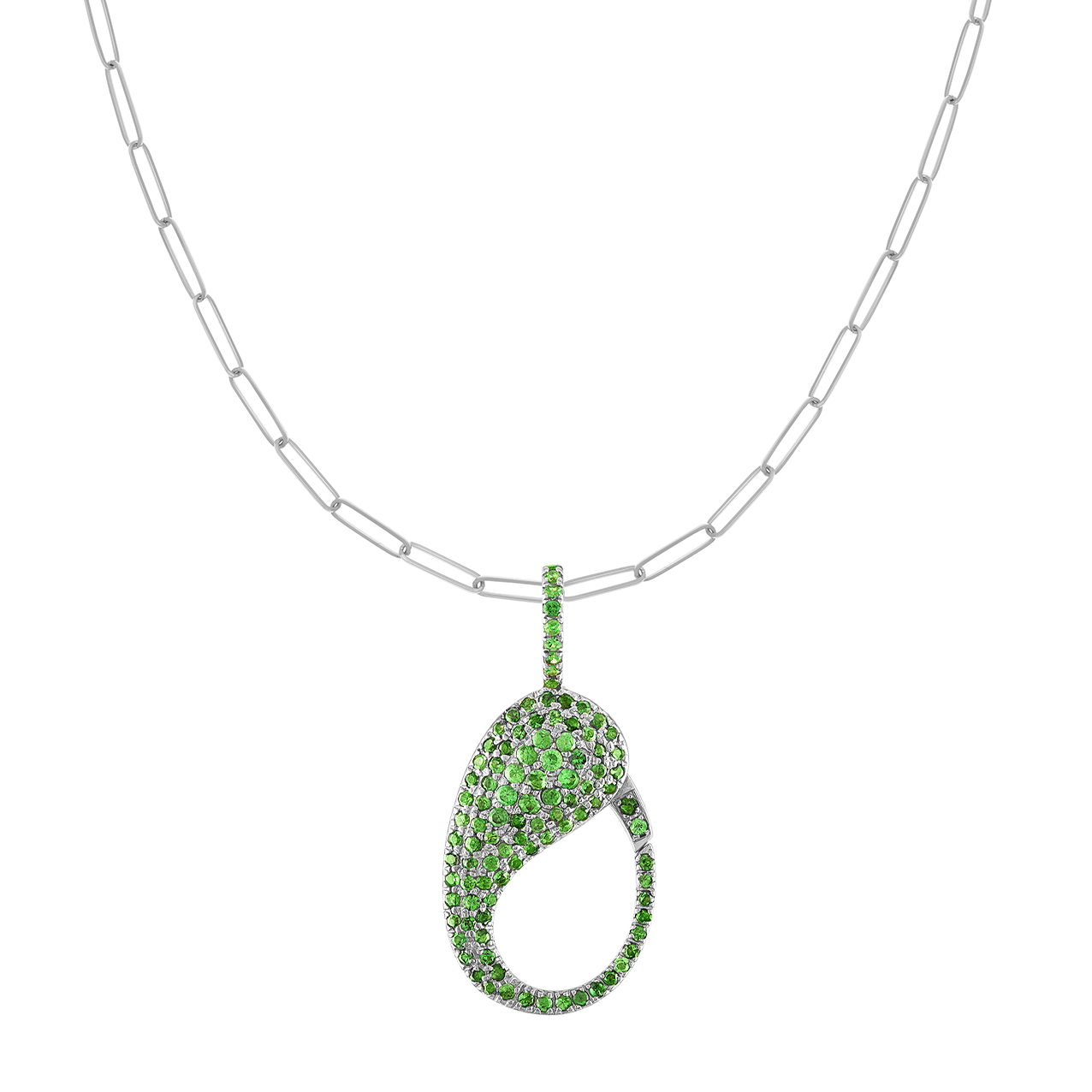 Green Tsavorite Pave Lock Charm
