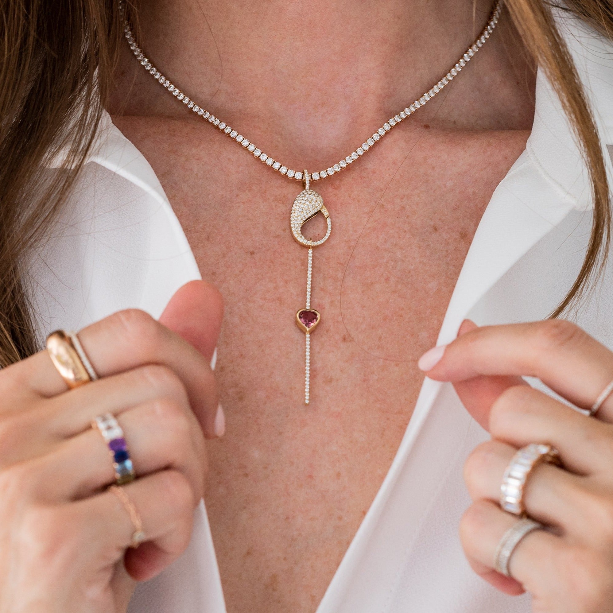 White Diamond Pave Lock Charm