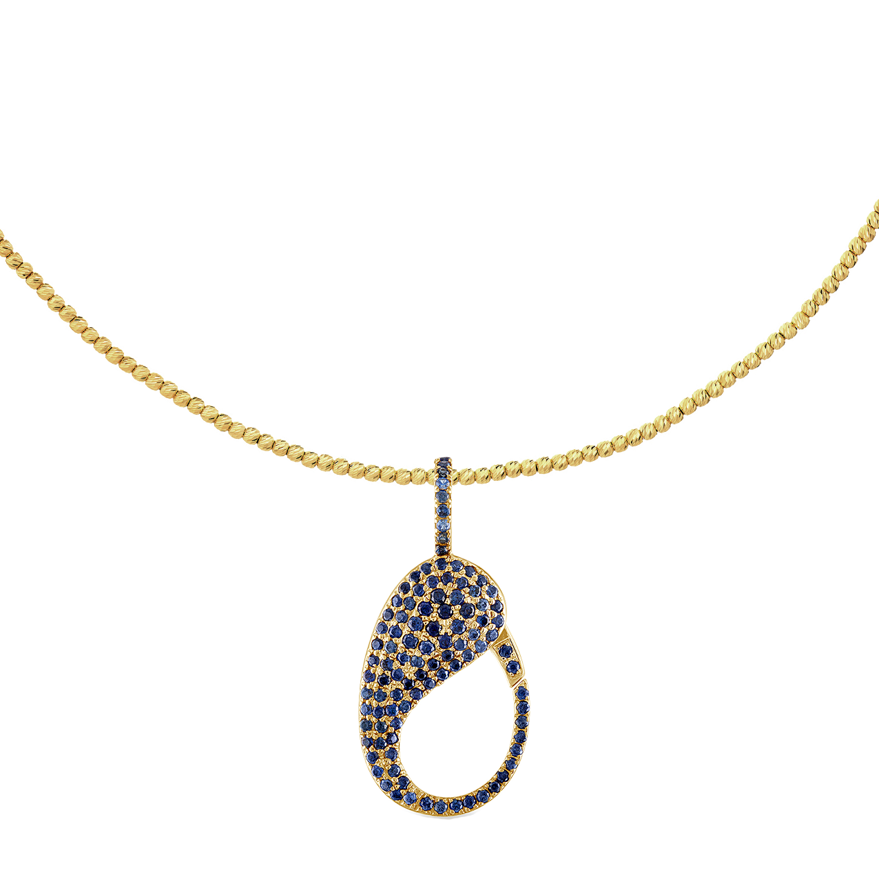 Blue Sapphire Pave Lock Charm