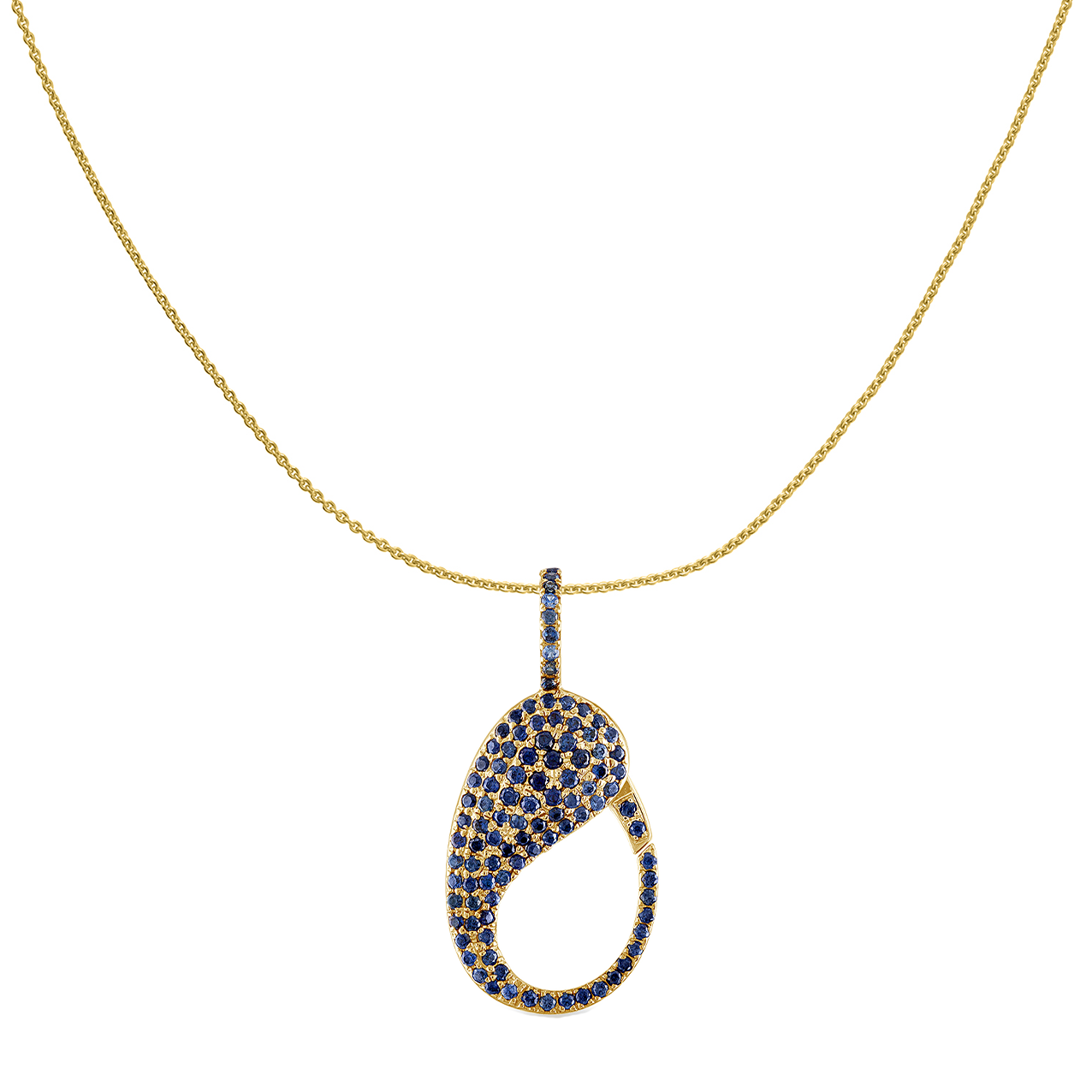 Blue Sapphire Pave Lock Charm