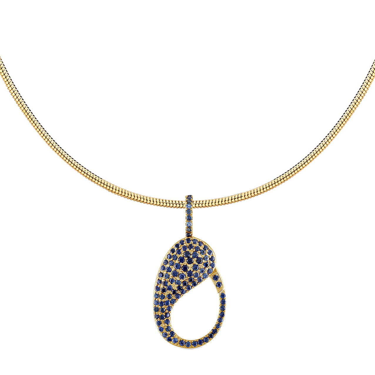 Blue Sapphire Pave Lock Charm