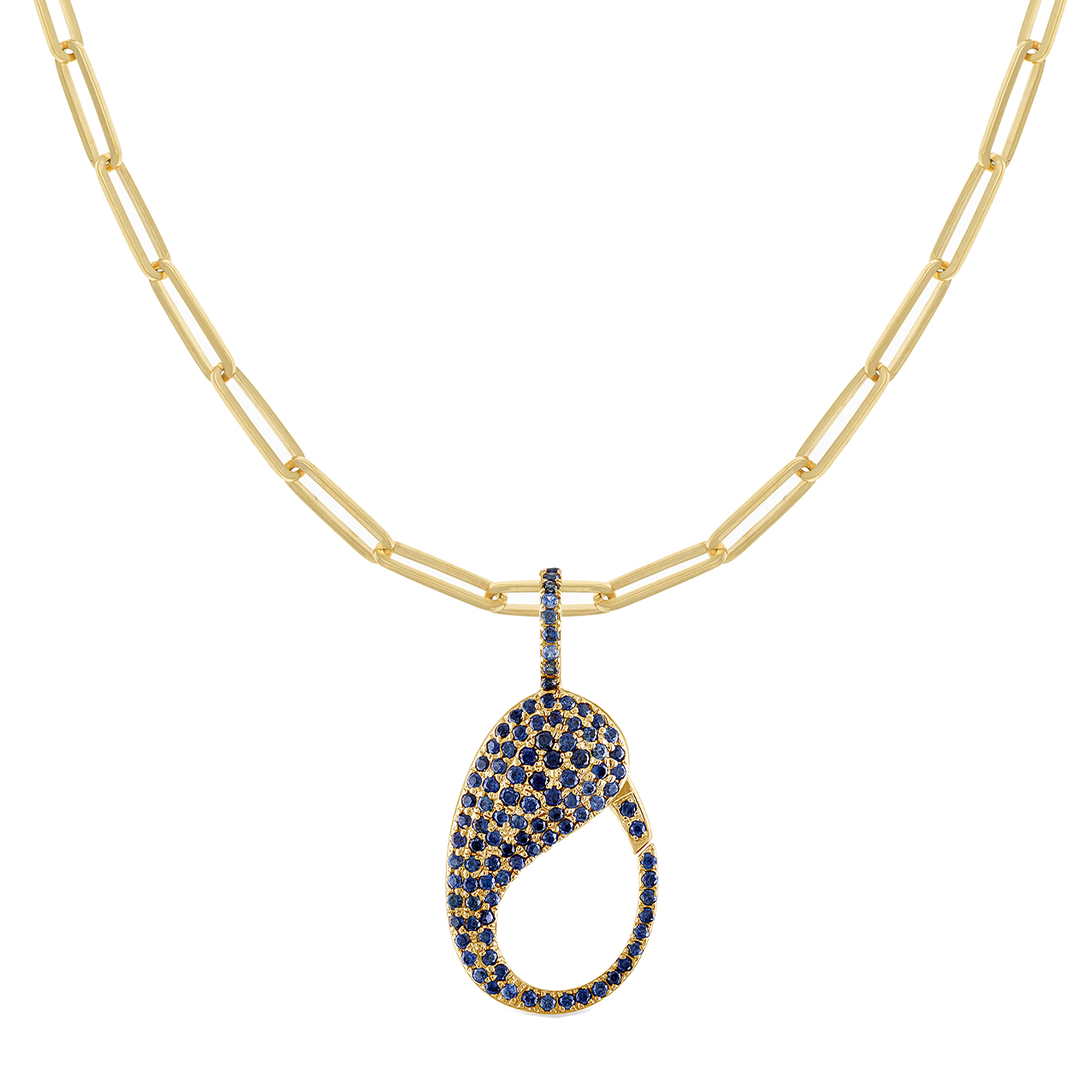 Blue Sapphire Pave Lock Charm