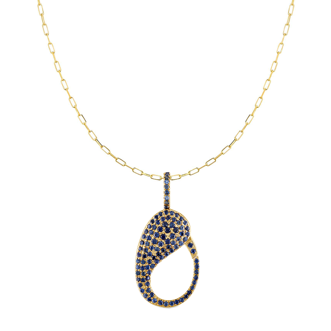 Blue Sapphire Pave Lock Charm