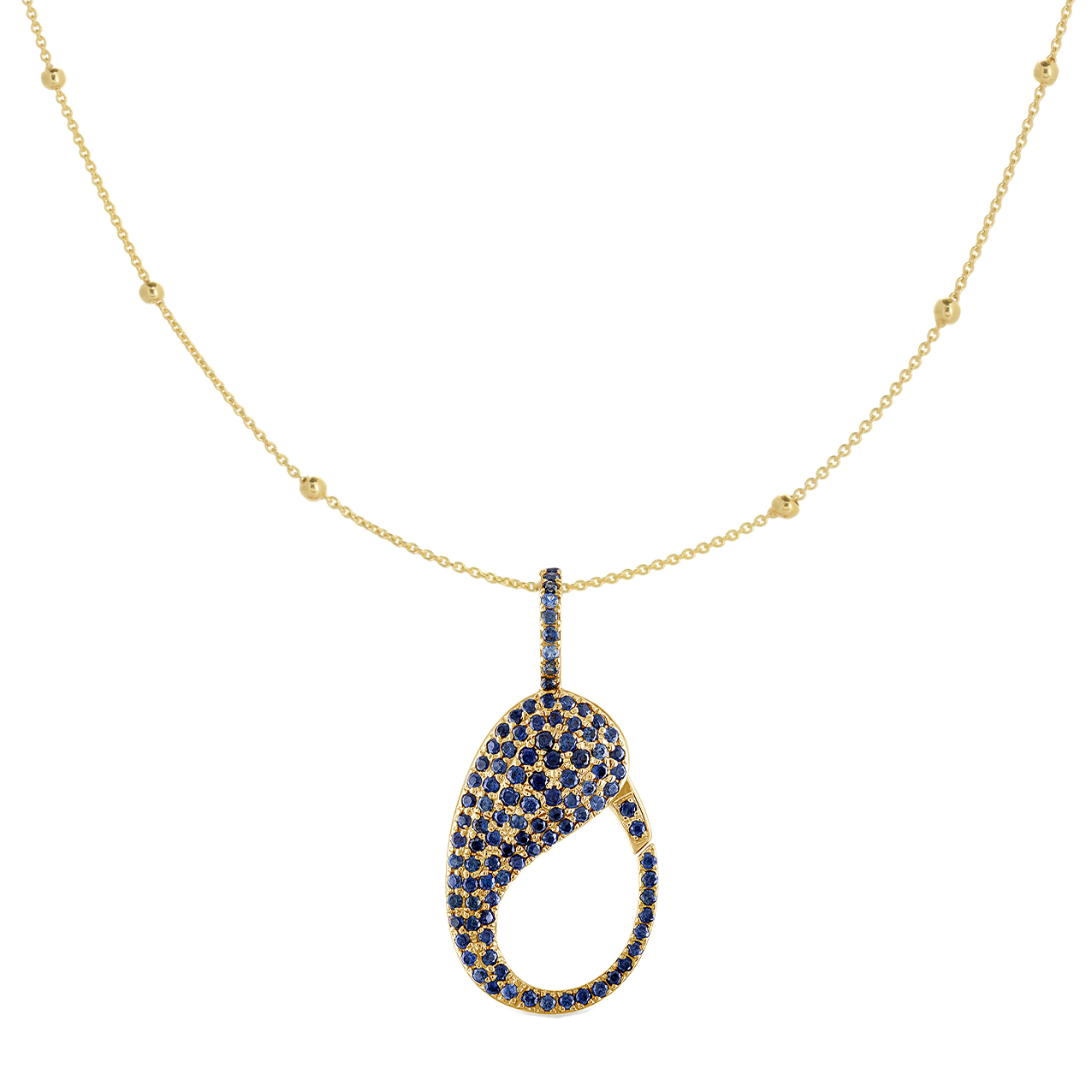 Blue Sapphire Pave Lock Charm