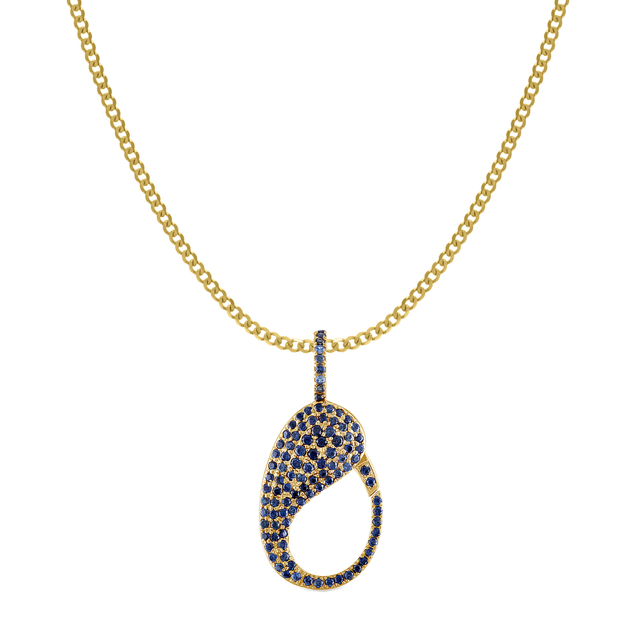 Blue Sapphire Pave Lock Charm