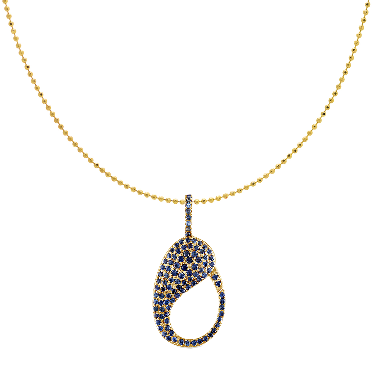 Blue Sapphire Pave Lock Charm