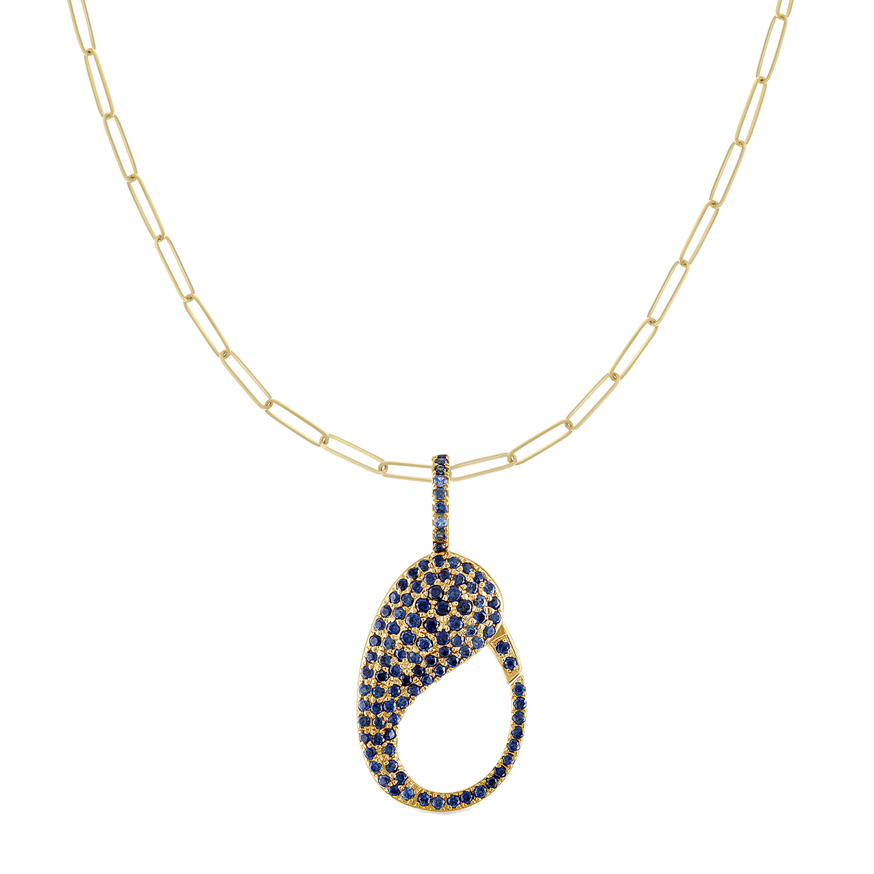 Blue Sapphire Pave Lock Charm