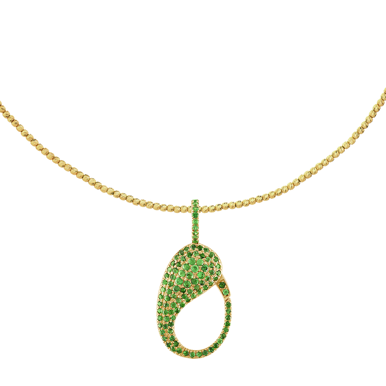 Green Tsavorite Pave Lock Charm
