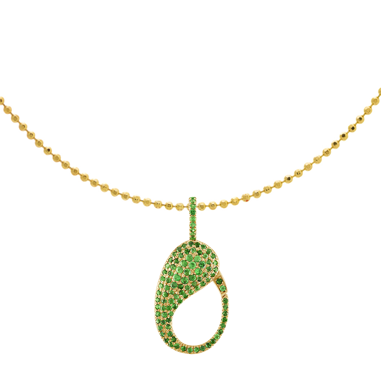 Green Tsavorite Pave Lock Charm