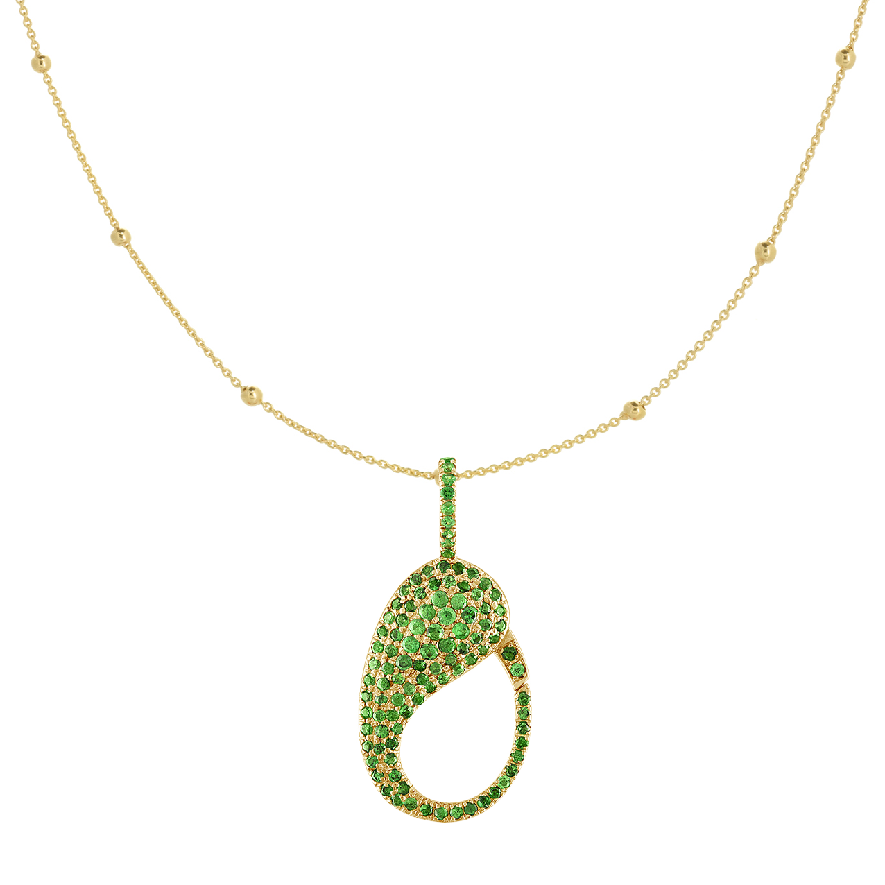 Green Tsavorite Pave Lock Charm