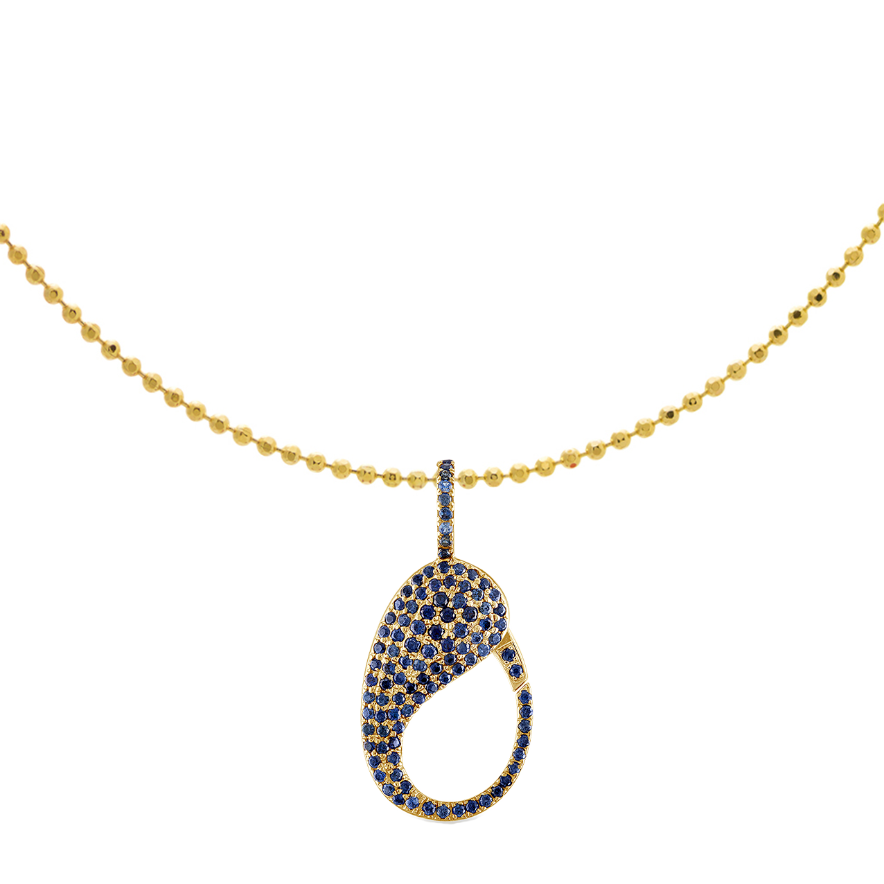 Blue Sapphire Pave Lock Charm