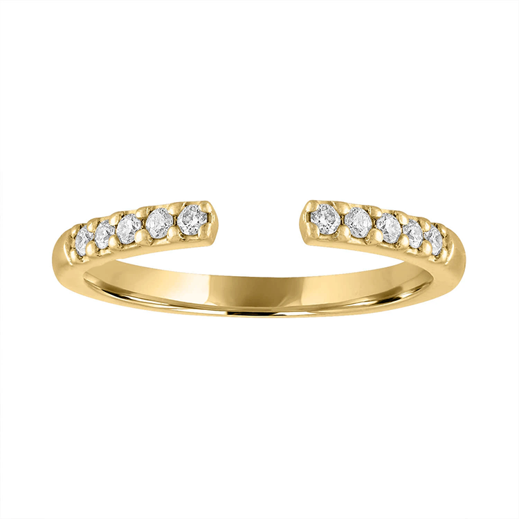 Diamond Stack Band in Yellow Gold