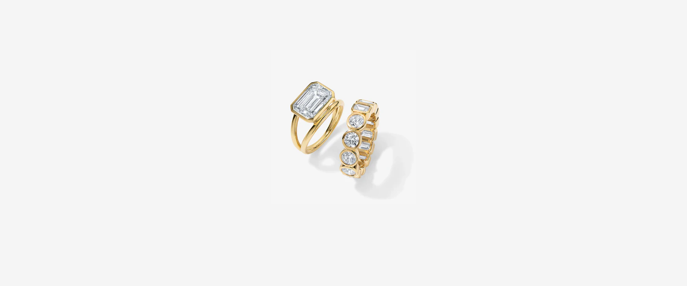 2 gold diamond rings