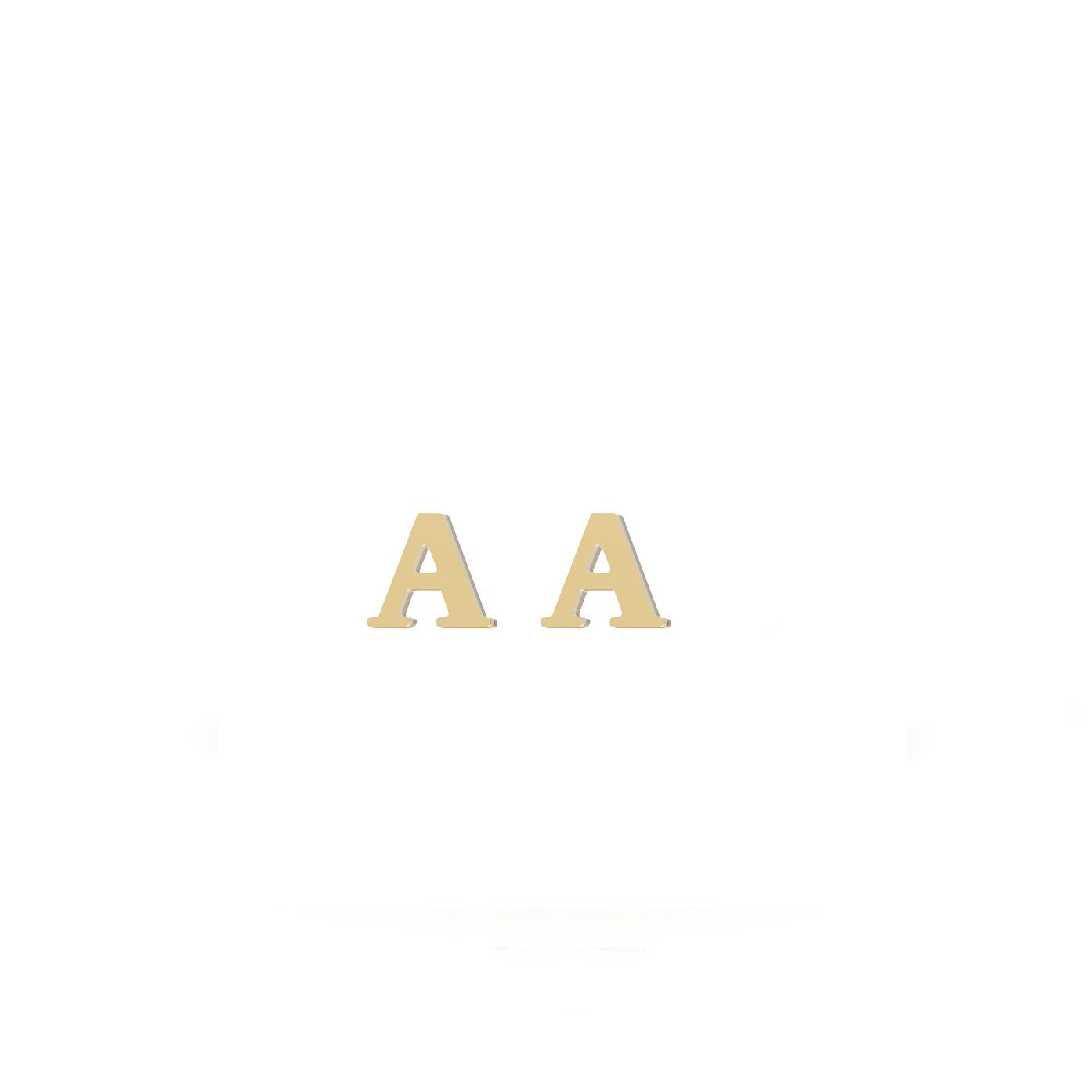 Small Gold A Initial Stud