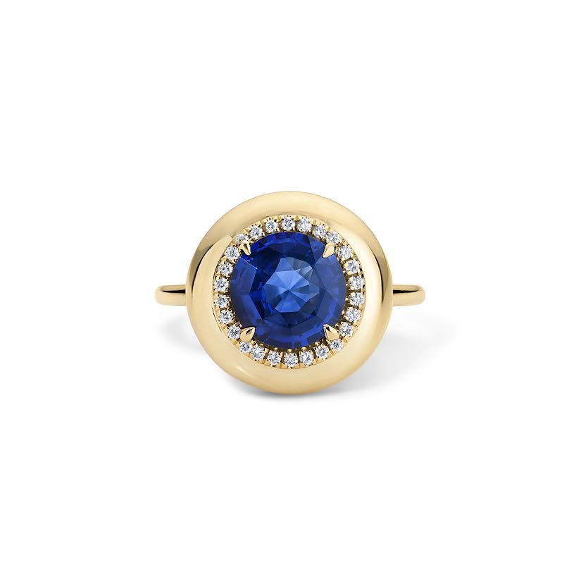 2.08ct Royal Blue Sapphire Candy Button Ring