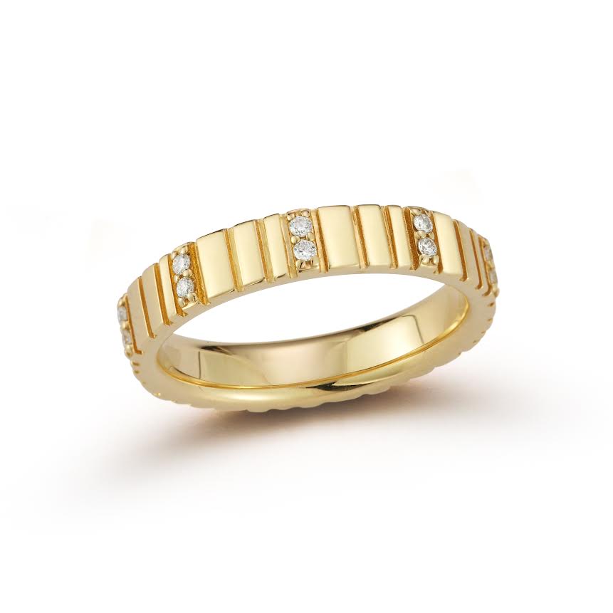 Diamond and Gold Bar Ring