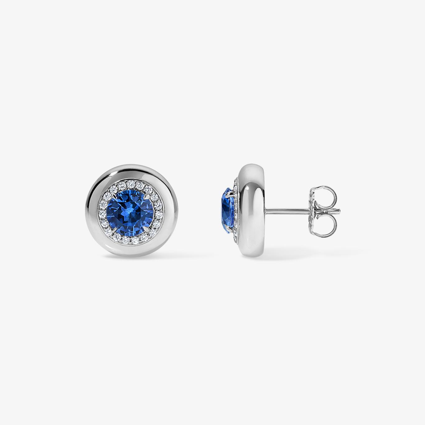 Blue Sapphire Candy Button Studs