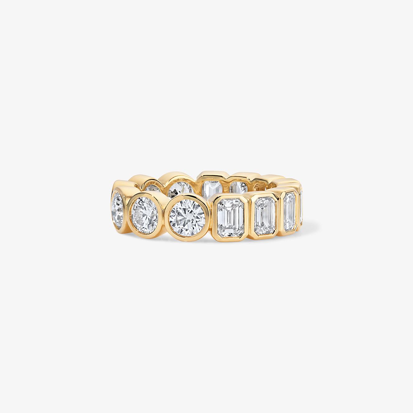 Undecided Bezel Set Emerald and Round Band