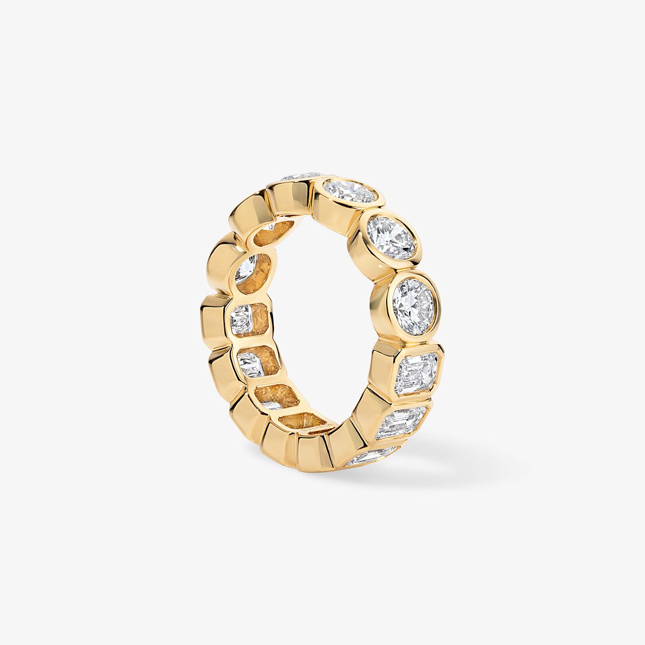 Undecided Bezel Set Emerald and Round Band