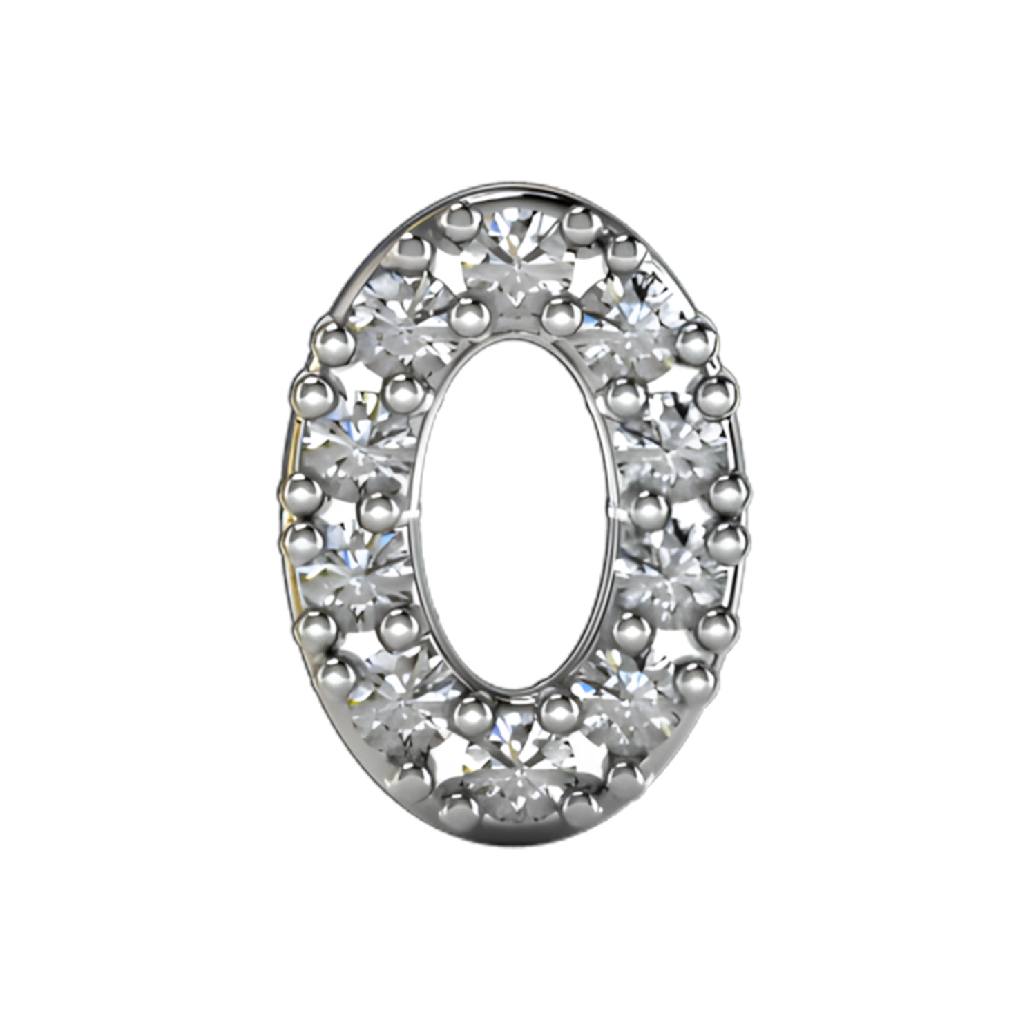 Slider Pave Number 0 Charm