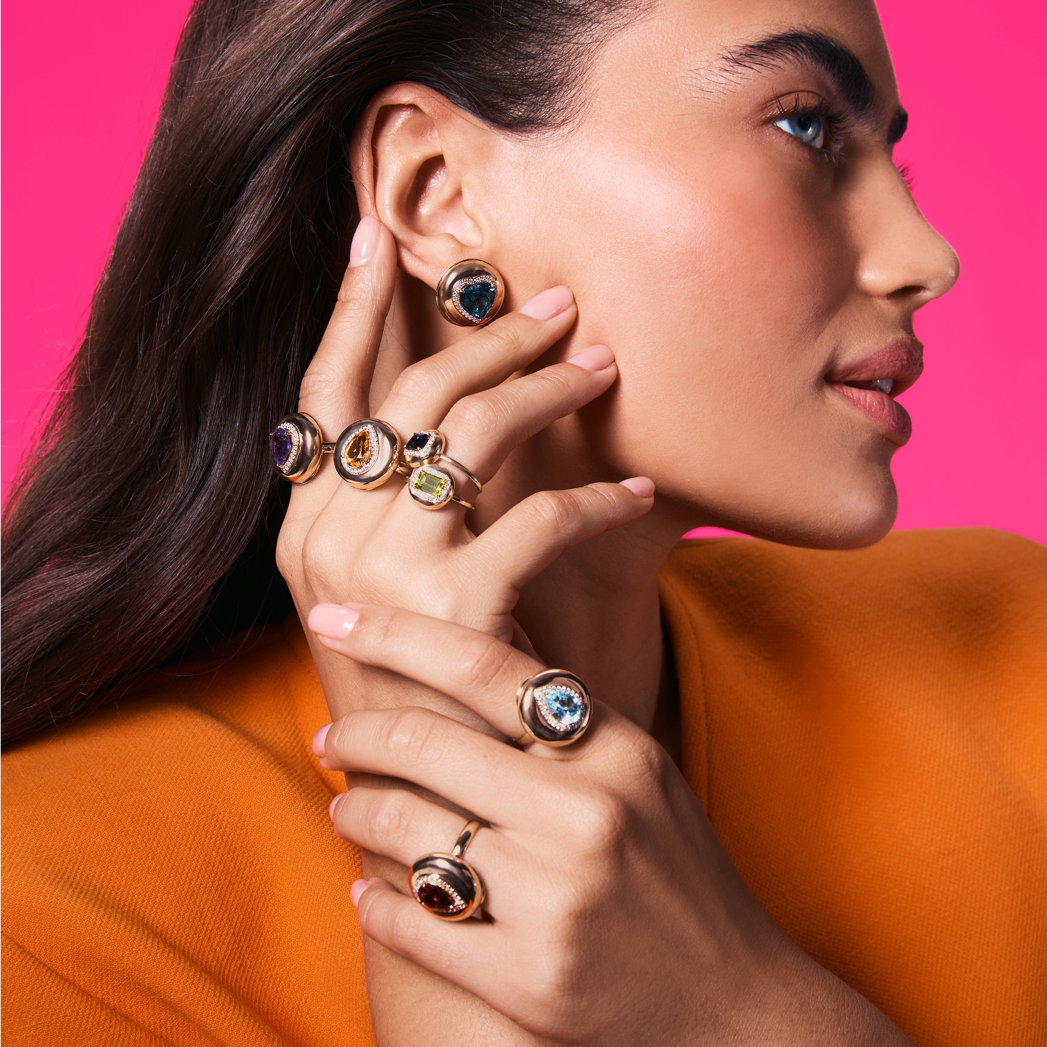 Peridot Candy Button Emerald Ring