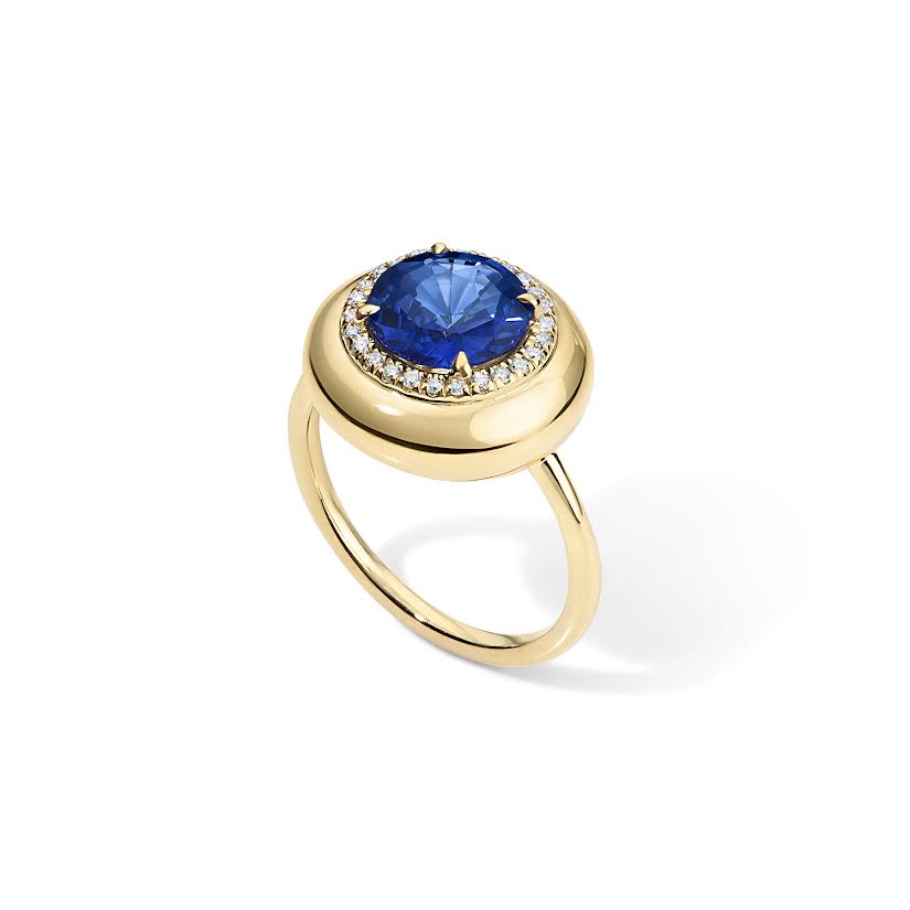 2.08ct Royal Blue Sapphire Candy Button Ring