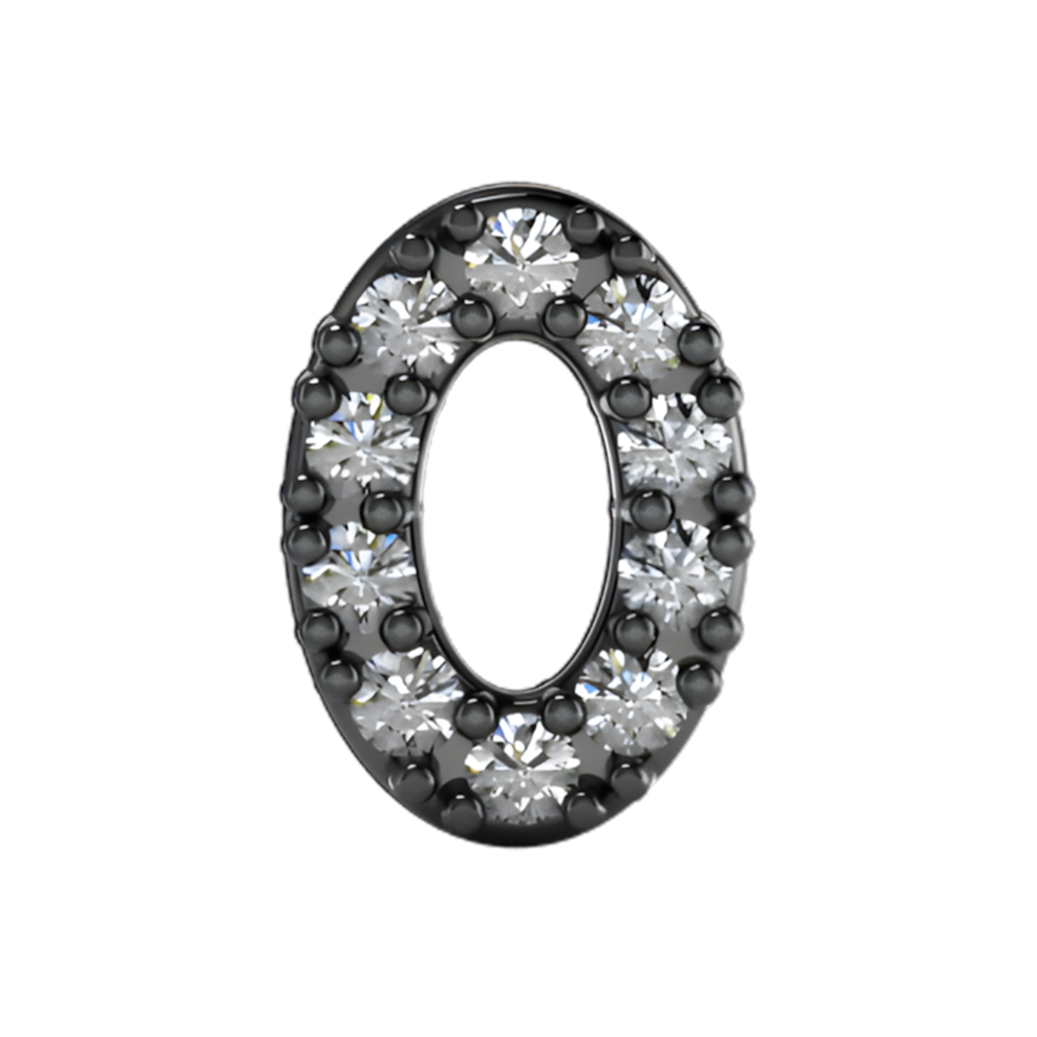Slider Pave Number 0 Charm