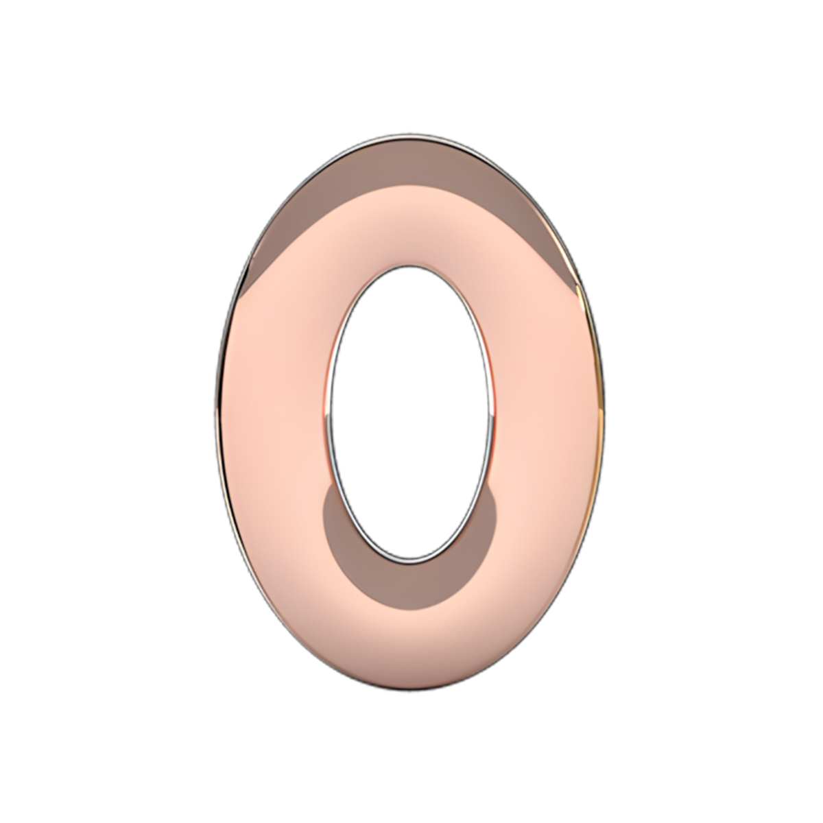Slider Solid Number 0 Charm 18K Rose Gold
