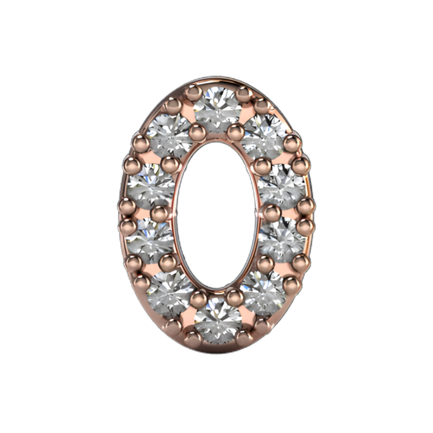 Slider Pave Number 0 Charm
