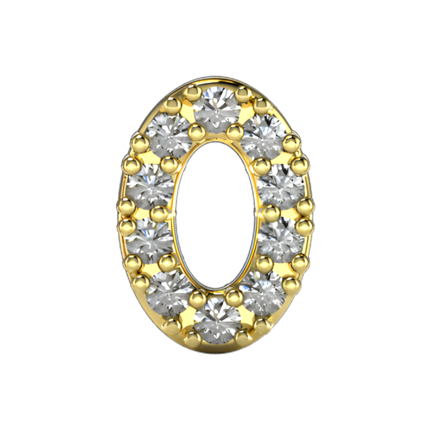 Slider Pave Number 0 Charm