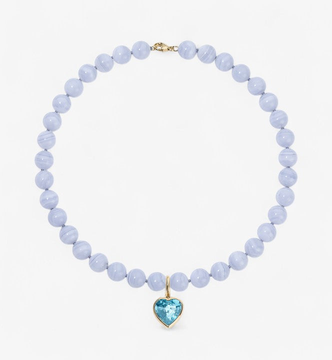 Blue Lace Agate Beaded Necklace