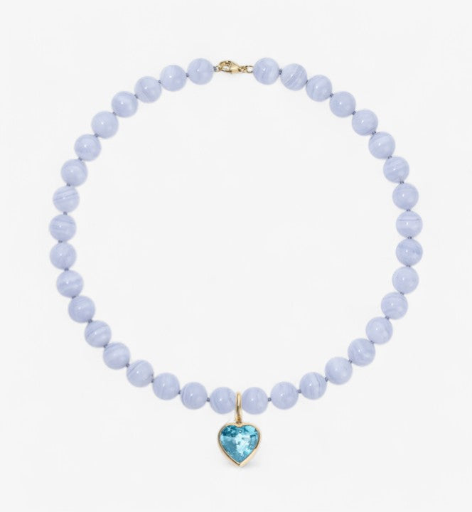Blue Lace Agate Beaded Necklace