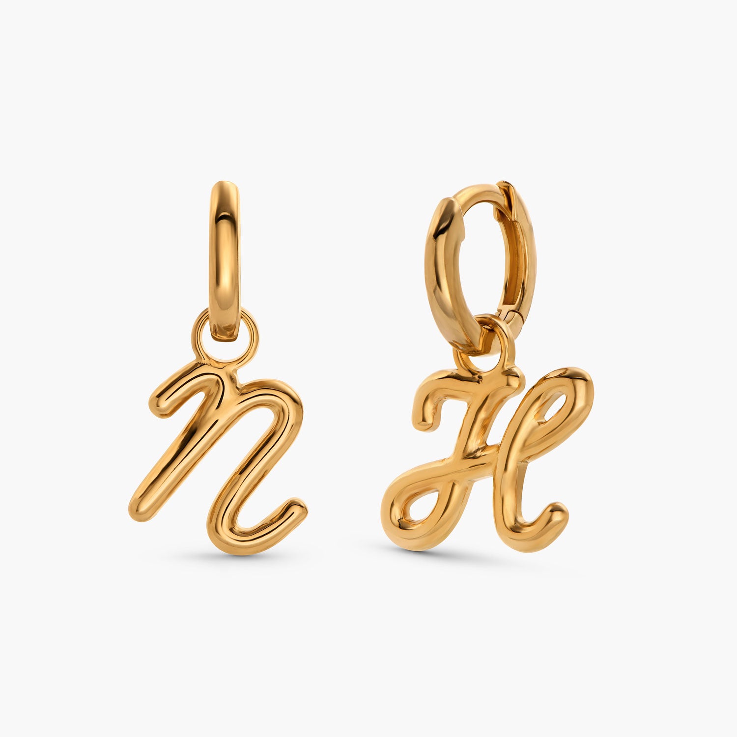 My Mini Signature Initial huggies- Gold Vermeil