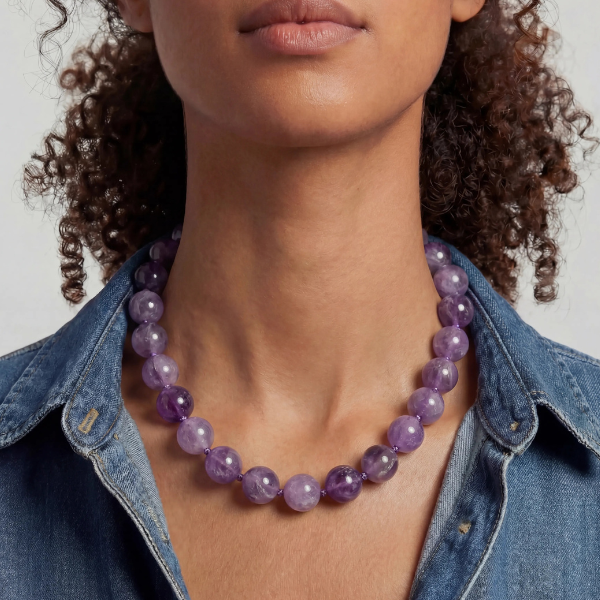 Kendall Large Cape Amethyst Beaded Necklace