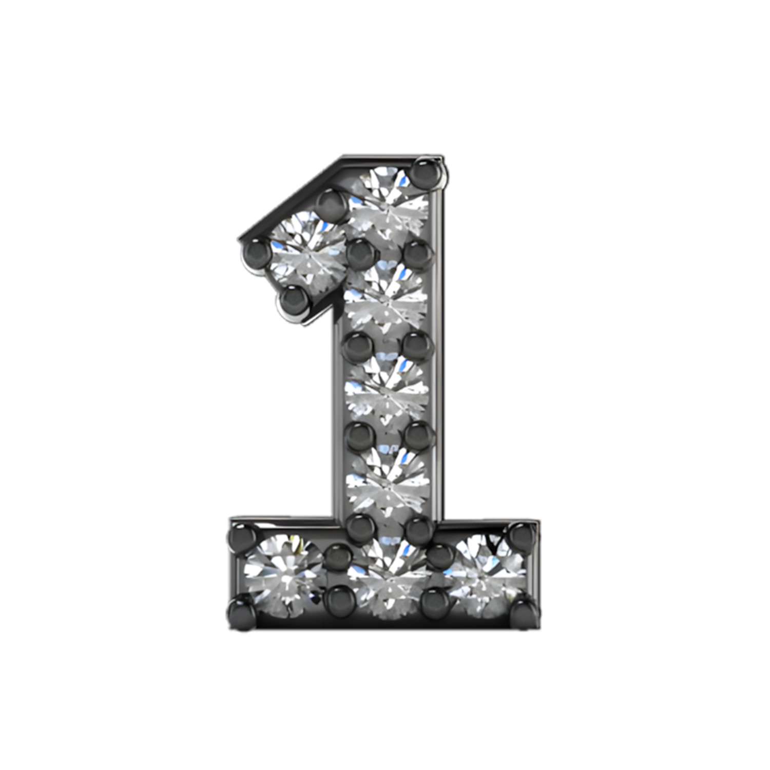 Slider Pave Number 1 Charm